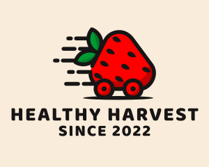 Strawberry Fruit Express Delivery logo design