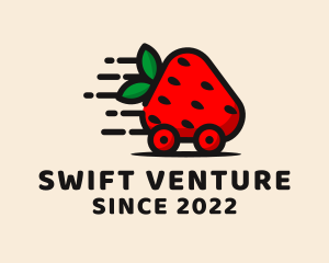 Strawberry Fruit Express Delivery logo design