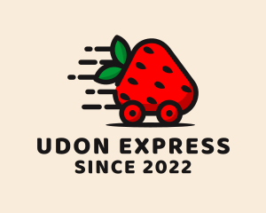 Strawberry Fruit Express Delivery logo design