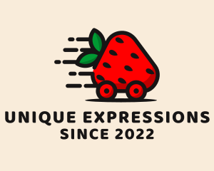 Strawberry Fruit Express Delivery logo design