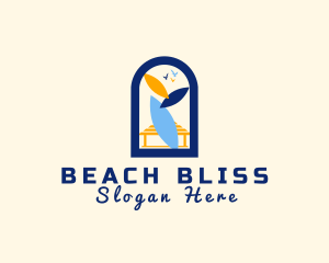 Summer Beach Hut  logo design