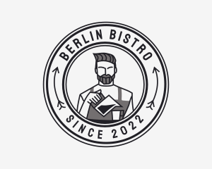 Hipster Barista Coffee Cafe  logo design