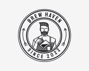 Hipster Barista Coffee Cafe  logo