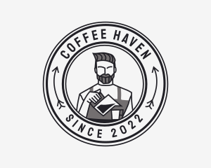 Hipster Barista Coffee Cafe  logo