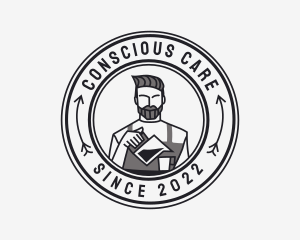 Hipster Barista Coffee Cafe  logo design