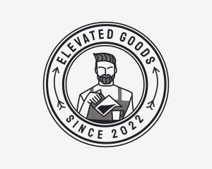 Hipster Barista Coffee Cafe  logo design