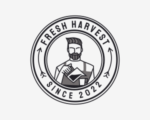 Hipster Barista Coffee Cafe  logo design