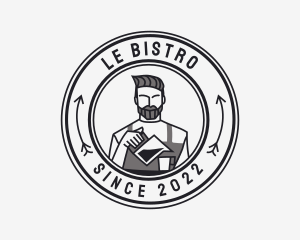 Hipster Barista Coffee Cafe  logo design