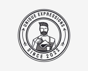 Hipster Barista Coffee Cafe  logo design