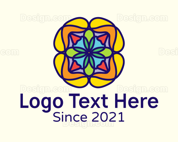 Colorful Flower Decoration Logo