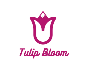 Pink Tulip Mountain logo design