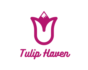 Pink Tulip Mountain logo design