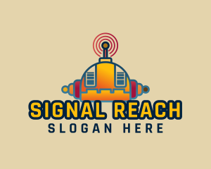 Orange Robot Signal logo design