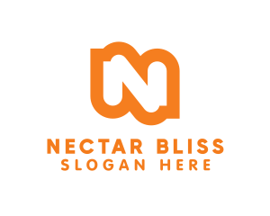 Orange Bold N logo design