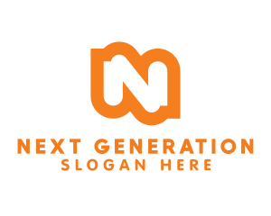 Orange Bold N logo design