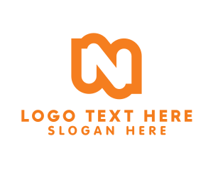 Bold - Orange Bold N logo design