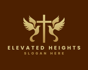 Dove Cross Religion logo design