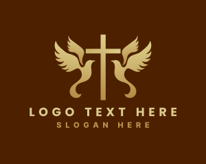 Tall - Dove Cross Religion logo design