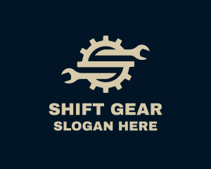 Gear Wrench Letter S logo design