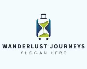 Hourglass Travel Suitcase logo design