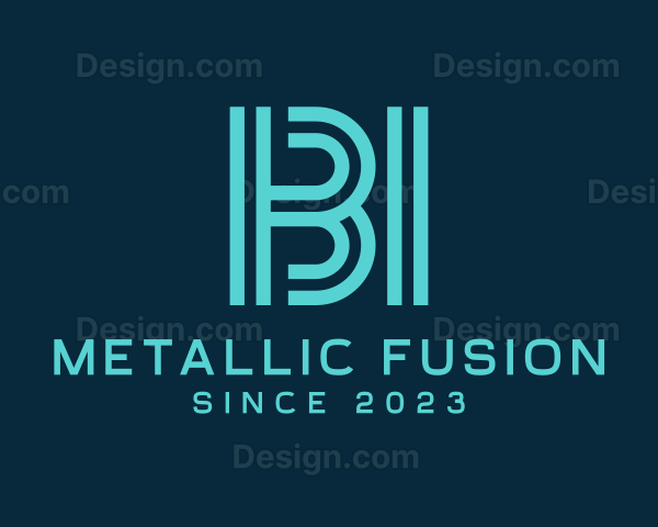 Futuristic Letter BI Monogram Logo