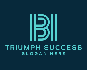 Futuristic Letter BI Monogram Logo