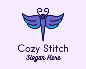 Purple Butterfly Needle logo design