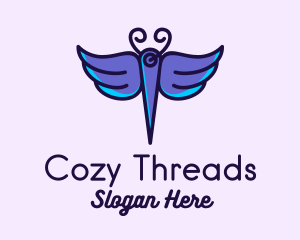 Purple Butterfly Needle logo design