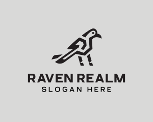 Minimalist Bird Crow logo