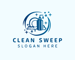 Clean Dishwashing Plate logo design