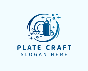 Clean Dishwashing Plate logo design