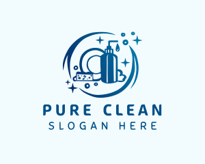 Clean Dishwashing Plate logo design