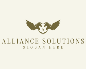 Flying Winged Stallion logo design