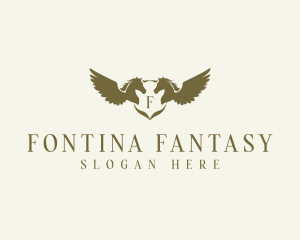 Flying Winged Stallion logo design