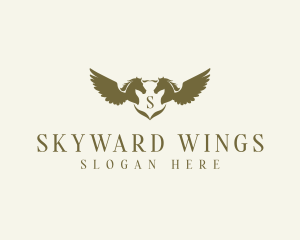 Flying Winged Stallion logo design