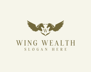 Flying Winged Stallion logo design