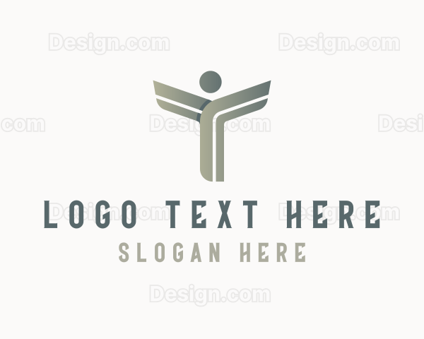 Human Business Letter T Logo