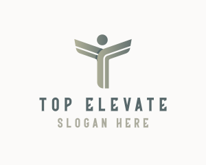 Human Business Letter T  logo design