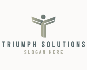 Human Business Letter T  logo design