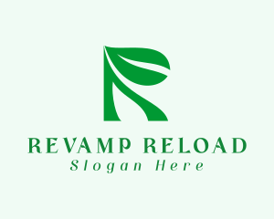 Eco Leaf Letter R  logo design