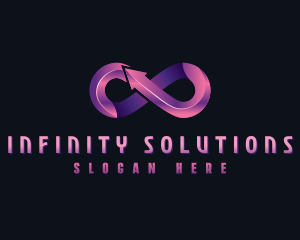 Infinity Loop Arrow logo design