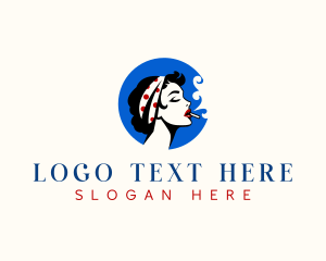 Woman Smoking Cigarette Logo