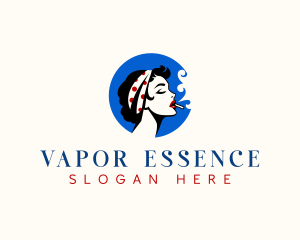 Woman Smoking Cigarette logo design