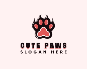 Dog Animal Paw logo design