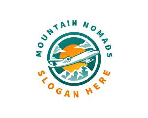 Airplane Travel Mountain logo design