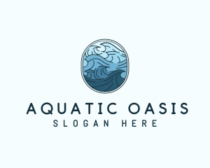 Ocean Tide Wave logo design