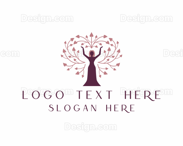 Woman Heart Tree Logo