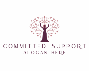 Woman Heart Tree logo design