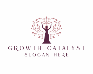 Woman Heart Tree logo design