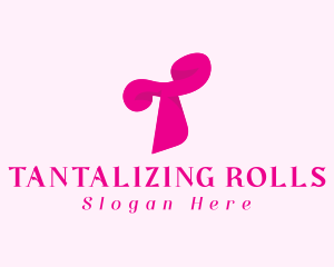 Pink Fashion Letter T logo design